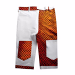 Pantalon court mixte en Wax traditionnel et coton blanc